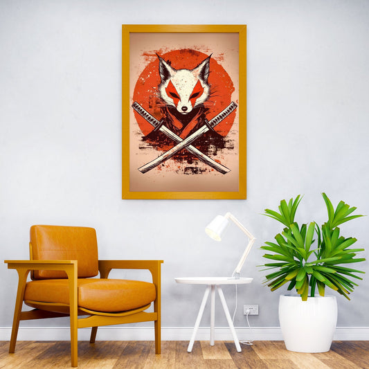 Kitsune Samurai Asian Style Poster | Wall Art for Home & Office | High-Quality Print - High-Quality Visual Display