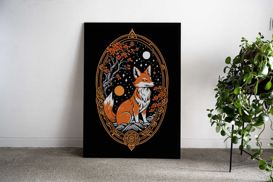 Kitsune Wolf Asian Style Poster | Wall Art for Home & Office | High-Quality Print - High-Quality Visual Display