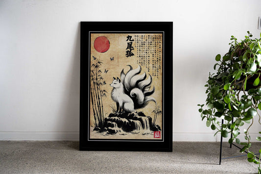 Kitsune woodblock Asian Style Poster | Wall Art for Home & Office | High-Quality Print - High-Quality Visual Display