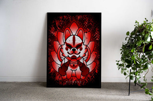 Kitsune Asian Style Poster | Wall Art for Home & Office | High-Quality Print - High-Quality Visual Display