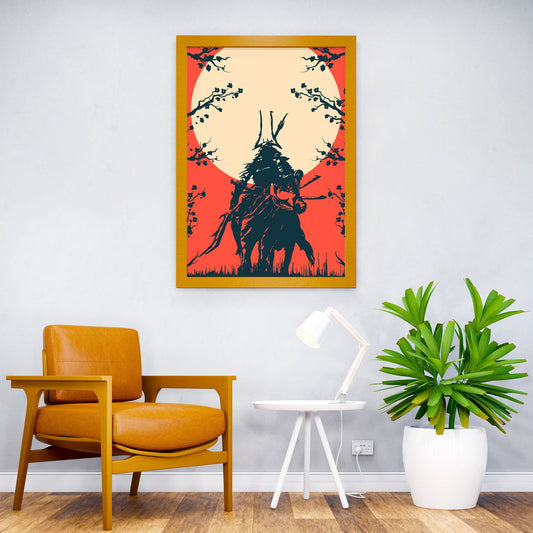Knight on Horseback Asian Style Poster | Wall Art for Home & Office | High-Quality Print - High-Quality Visual Display