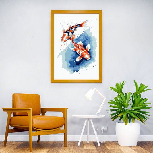 Koi Fish 5 Asian Style Poster | Wall Art for Home & Office | High-Quality Print - High-Quality Visual Display