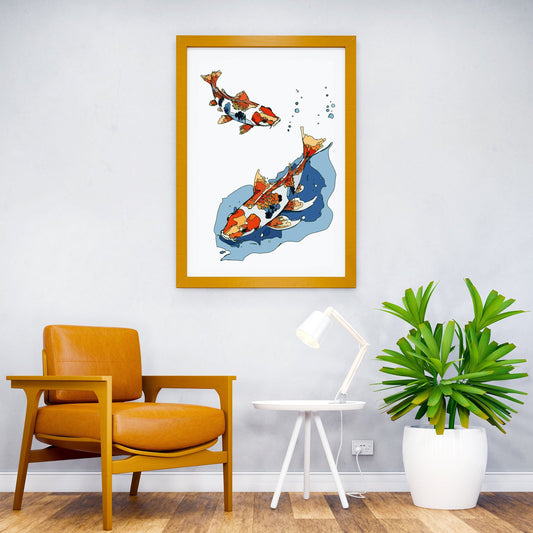 Koi Fish 6 Asian Style Poster | Wall Art for Home & Office | High-Quality Print - High-Quality Visual Display