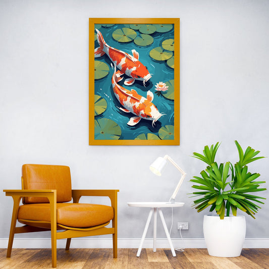 Koi Fish Aesthetic Asian Style Poster | Wall Art for Home & Office | High-Quality Print - High-Quality Visual Display