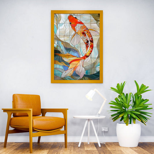 Koi Fish Gold Decor Asian Style Poster | Wall Art for Home & Office | High-Quality Print - High-Quality Visual Display