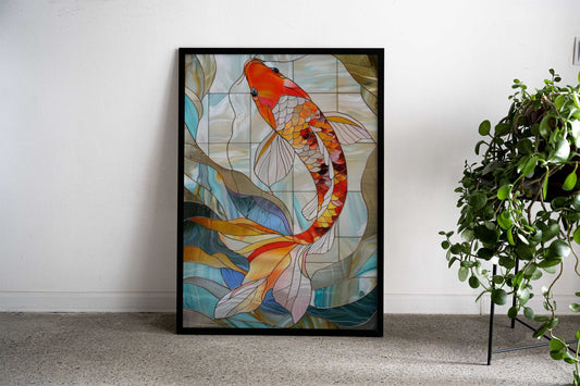 Koi Fish Gold Decor Asian Style Poster | Wall Art for Home & Office | High-Quality Print - High-Quality Visual Display