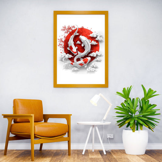 Koi Fish Harmony Asian Style Poster | Wall Art for Home & Office | High-Quality Print - High-Quality Visual Display
