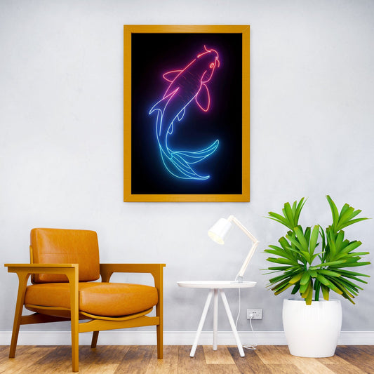 Koi Fish Japan Neon Asian Style Poster | Wall Art for Home & Office | High-Quality Print - High-Quality Visual Display