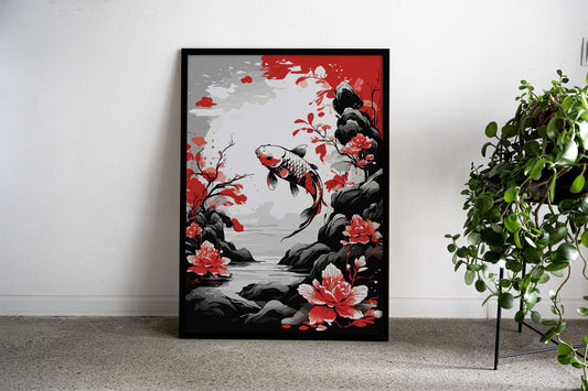 Koi Fish Japanese Art Asian Style Poster | Wall Art for Home & Office | High-Quality Print - High-Quality Visual Display