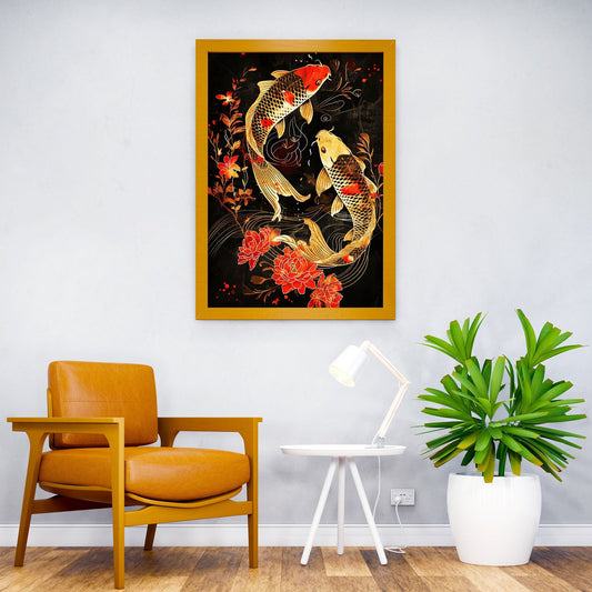 Koi Fish Japanese Asian Style Poster | Wall Art for Home & Office | High-Quality Print - High-Quality Visual Display