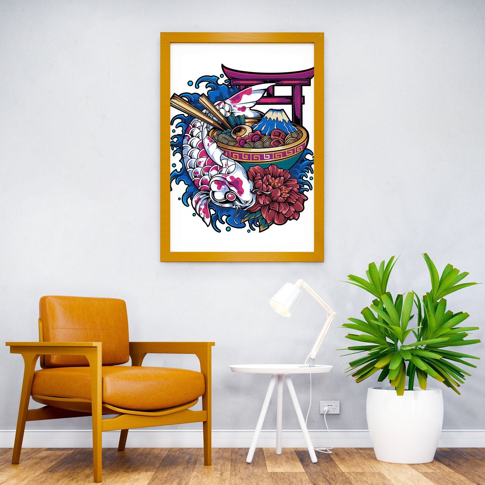 Koi Fish Ramen Bowl Asian Style Poster | Wall Art for Home & Office | High-Quality Print - High-Quality Visual Display
