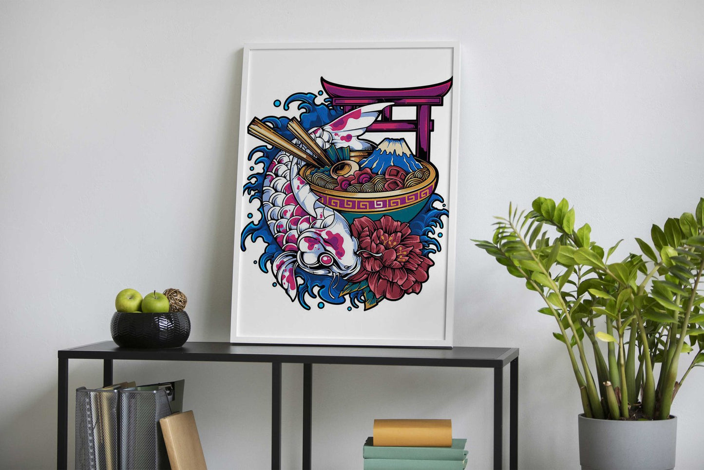 Koi Fish Ramen Bowl Asian Style Poster | Wall Art for Home & Office | High-Quality Print - High-Quality Visual Display