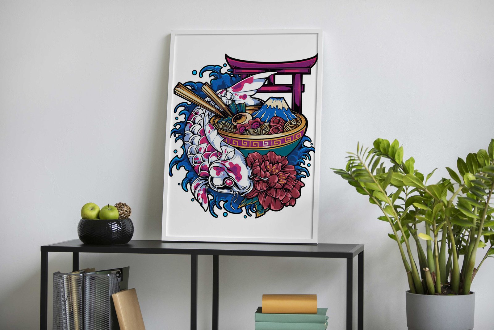 Koi Fish Ramen Bowl Asian Style Poster | Wall Art for Home & Office | High-Quality Print - High-Quality Visual Display