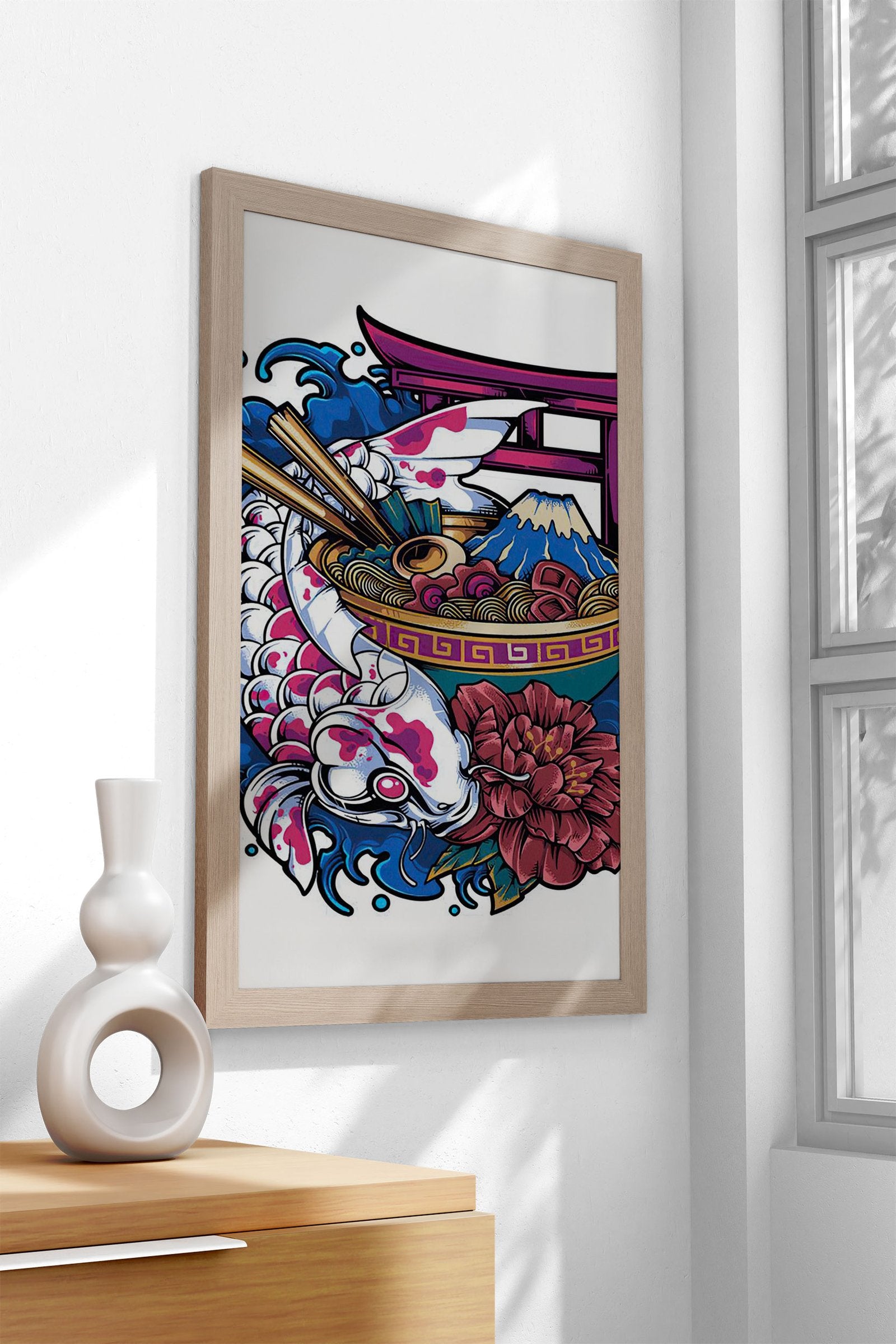 Koi Fish Ramen Bowl Asian Style Poster | Wall Art for Home & Office | High-Quality Print - High-Quality Visual Display