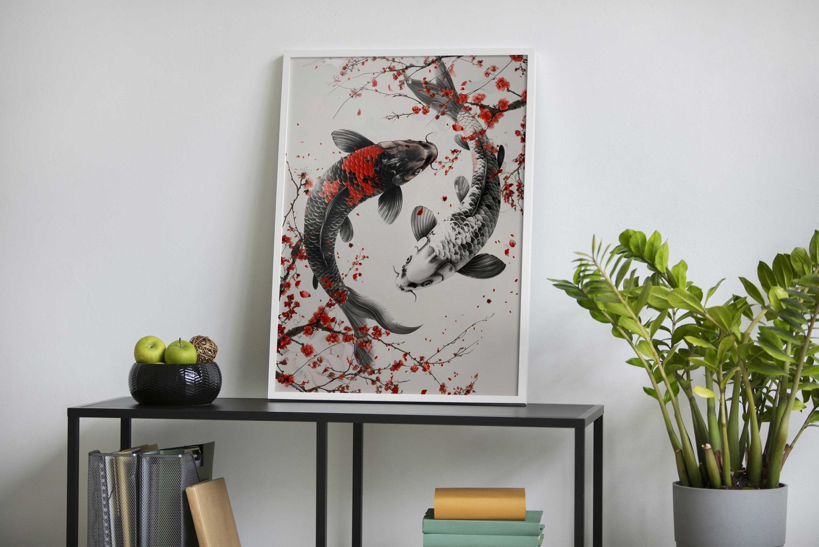 Koi Fish balance Cherry Blossoms Asian Style Poster | Wall Art for Home & Office | High-Quality Print - High-Quality Visual Display