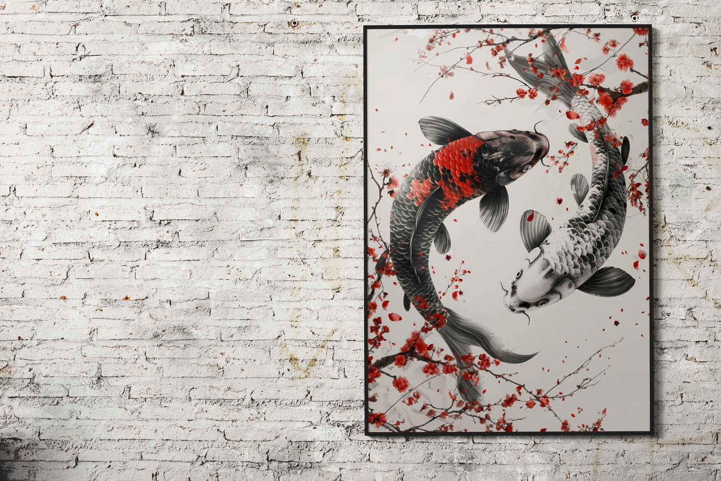 Koi Fish balance Cherry Blossoms Asian Style Poster | Wall Art for Home & Office | High-Quality Print - High-Quality Visual Display
