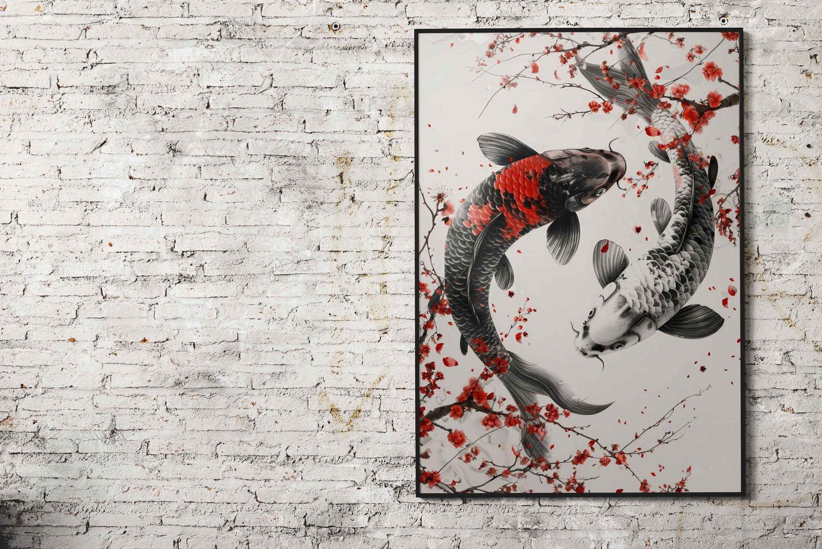 Koi Fish balance Cherry Blossoms Asian Style Poster | Wall Art for Home & Office | High-Quality Print - High-Quality Visual Display