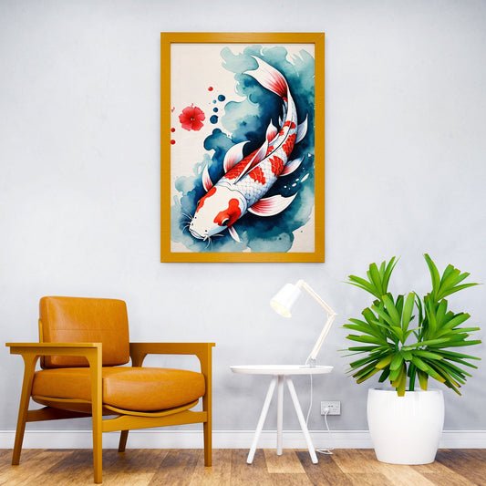 Koi Fish watercolor Asian Style Poster | Wall Art for Home & Office | High-Quality Print - High-Quality Visual Display