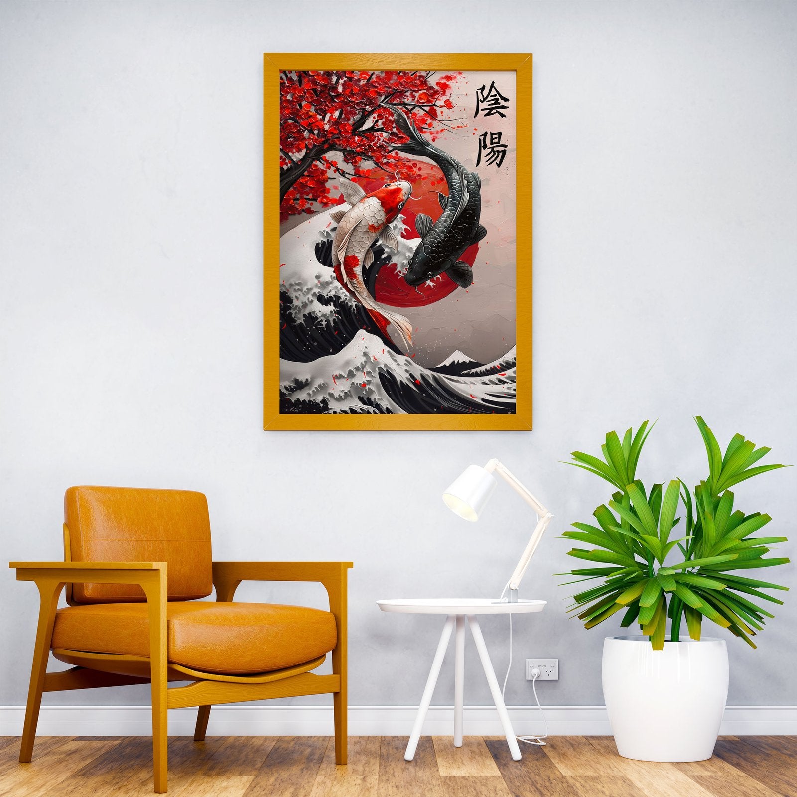 Koi Fish ying and yang oil painting Asian Style Poster | Wall Art for Home & Office | High-Quality Print - High-Quality Visual Display