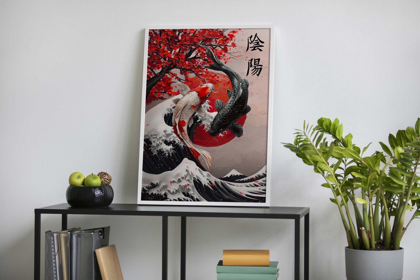 Koi Fish ying and yang oil painting Asian Style Poster | Wall Art for Home & Office | High-Quality Print - High-Quality Visual Display