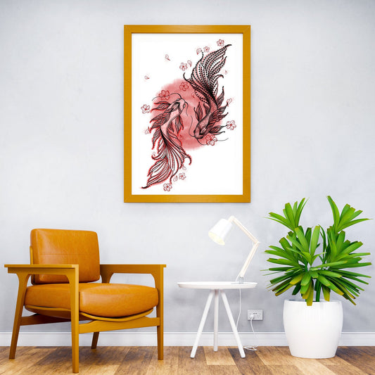 Koi Fishes Japanese Asian Style Poster | Wall Art for Home & Office | High-Quality Print - High-Quality Visual Display