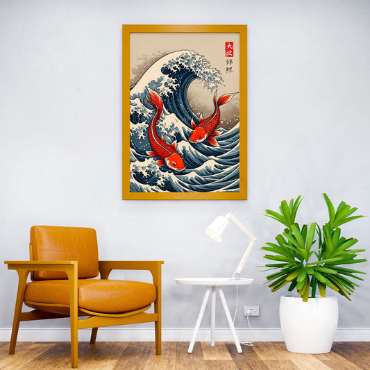 Koi Great Wave Asian Style Poster | Wall Art for Home & Office | High-Quality Print - High-Quality Visual Display