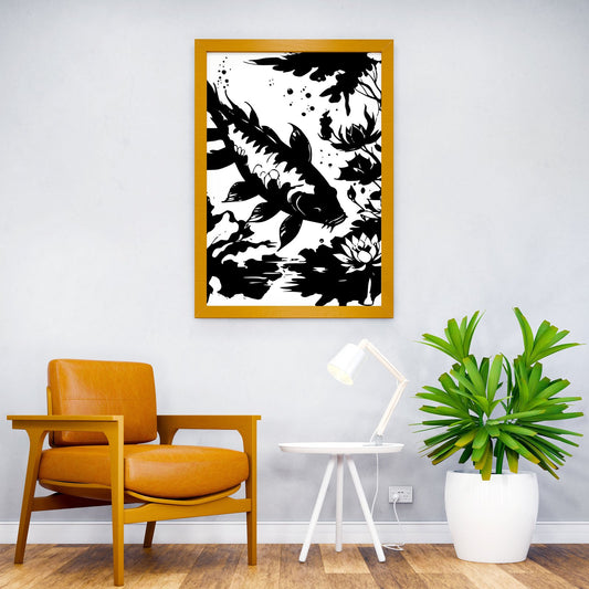 Koi Lotus Asian Style Poster | Wall Art for Home & Office | High-Quality Print - High-Quality Visual Display