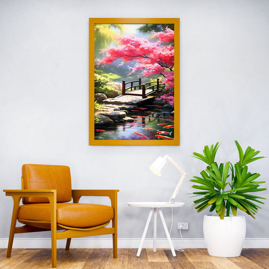 Koi Pond Blossom Asian Style Poster | Wall Art for Home & Office | High-Quality Print - High-Quality Visual Display