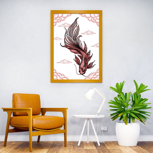 Koi fish Black Asian Style Poster | Wall Art for Home & Office | High-Quality Print - High-Quality Visual Display