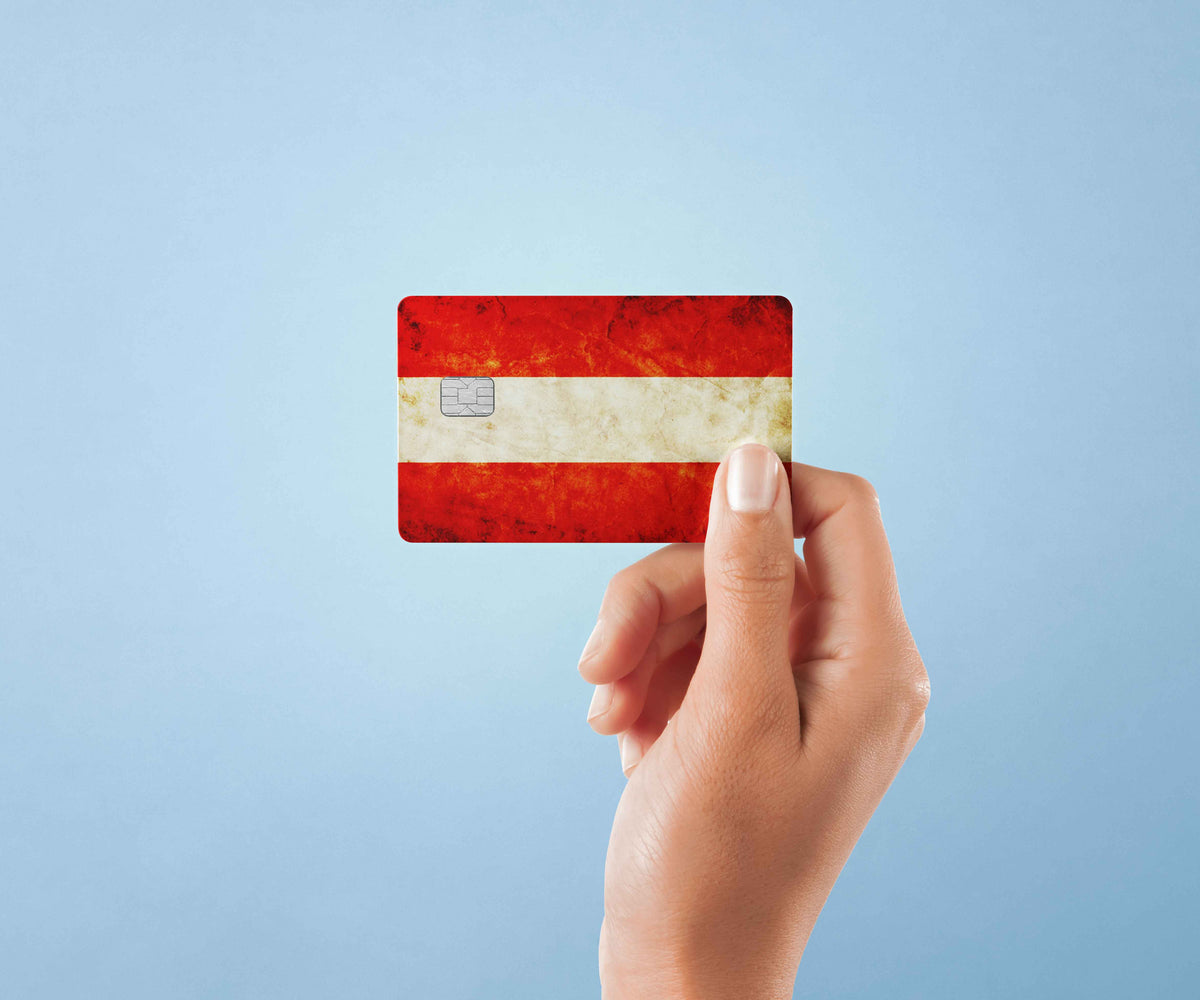 Austria Flag - Premium Vinyl Credit Card Skin Cover by Wonderwallsboutique