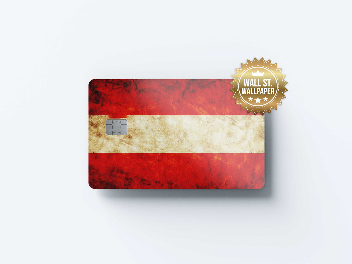 Austria Flag - Premium Vinyl Credit Card Skin Cover by Wonderwallsboutique