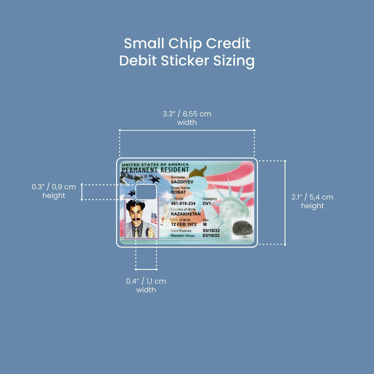 Borat ID - Premium Vinyl Credit Card Skin Cover by Wonderwallsboutique