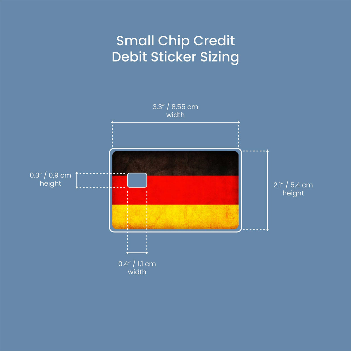 German Flag - Premium Vinyl Credit Card Skin Cover by Wonderwallsboutique