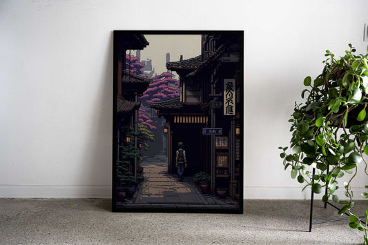 Kyoto City Pixel Art Asian Style Poster | Wall Art for Home & Office | High-Quality Print - High-Quality Visual Display