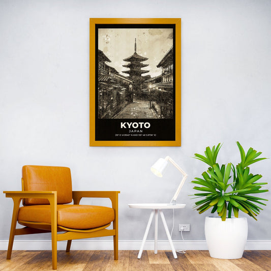 Kyoto Pagoda Sketch Asian Style Poster | Wall Art for Home & Office | High-Quality Print - High-Quality Visual Display