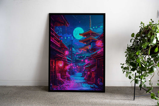Kyoto Street Asian Style Poster | Wall Art for Home & Office | High-Quality Print - High-Quality Visual Display