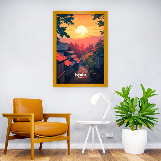 Kyoto Sunset Landscape Asian Style Poster | Wall Art for Home & Office | High-Quality Print - High-Quality Visual Display