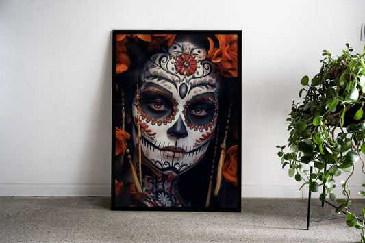 La Catrina Skull Asian Style Poster | Wall Art for Home & Office | High-Quality Print - High-Quality Visual Display