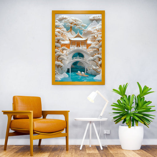 Lake Boat Asian Style Poster | Wall Art for Home & Office | High-Quality Print - High-Quality Visual Display