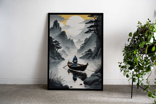 Lake in Japan Asian Style Poster | Wall Art for Home & Office | High-Quality Print - High-Quality Visual Display