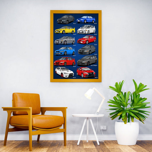 Lancer Evo Family Asian Style Poster | Wall Art for Home & Office | High-Quality Print - High-Quality Visual Display