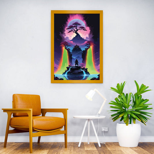 Landscape Neon Colors Asian Style Poster | Wall Art for Home & Office | High-Quality Print - High-Quality Visual Display