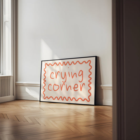 Crying Corner | Coral and Cream | Landscape | Art Print - High-Quality Premium Wall Art Decor Sticker