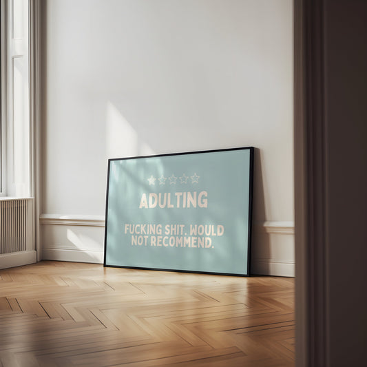 Adulting | Cream and Seafoam | Landscape | Art Print - High-Quality Premium Wall Art Decor Sticker