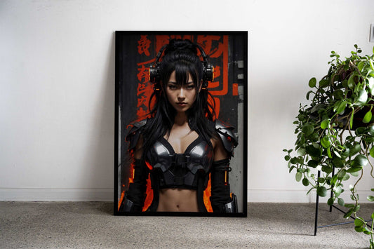 Lena Lethalstrike - Cyberp Asian Style Poster | Wall Art for Home & Office | High-Quality Print - High-Quality Visual Display