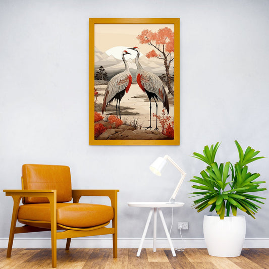 Life Philosophy Crane Asian Style Poster | Wall Art for Home & Office | High-Quality Print - High-Quality Visual Display