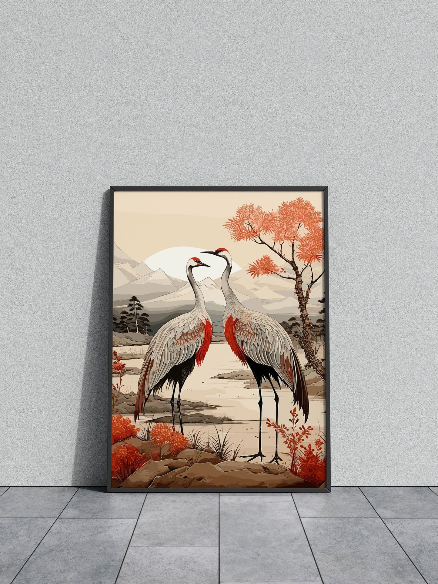 Life Philosophy Crane Asian Style Poster | Wall Art for Home & Office | High-Quality Print - High-Quality Visual Display
