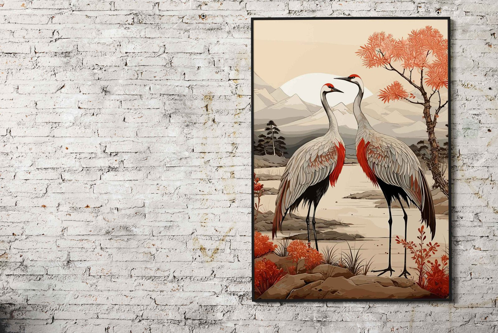 Life Philosophy Crane Asian Style Poster | Wall Art for Home & Office | High-Quality Print - High-Quality Visual Display