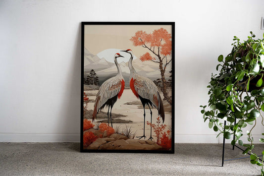 Life Philosophy Crane Asian Style Poster | Wall Art for Home & Office | High-Quality Print - High-Quality Visual Display