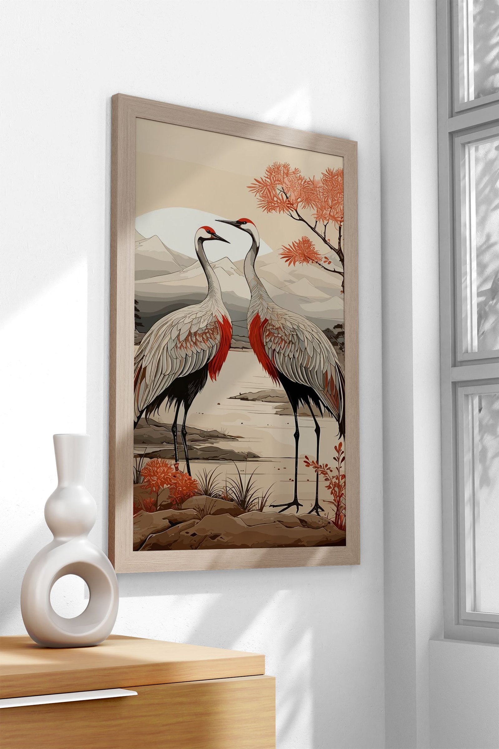 Life Philosophy Crane Asian Style Poster | Wall Art for Home & Office | High-Quality Print - High-Quality Visual Display